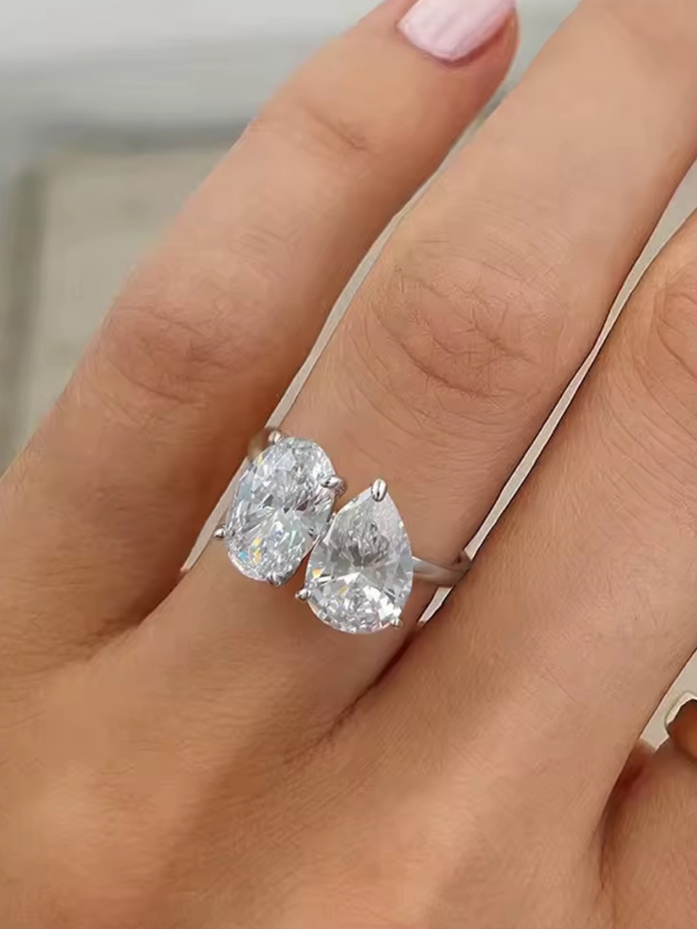 Sterling Silver CZ Multi-Shape Stackable Rings - White